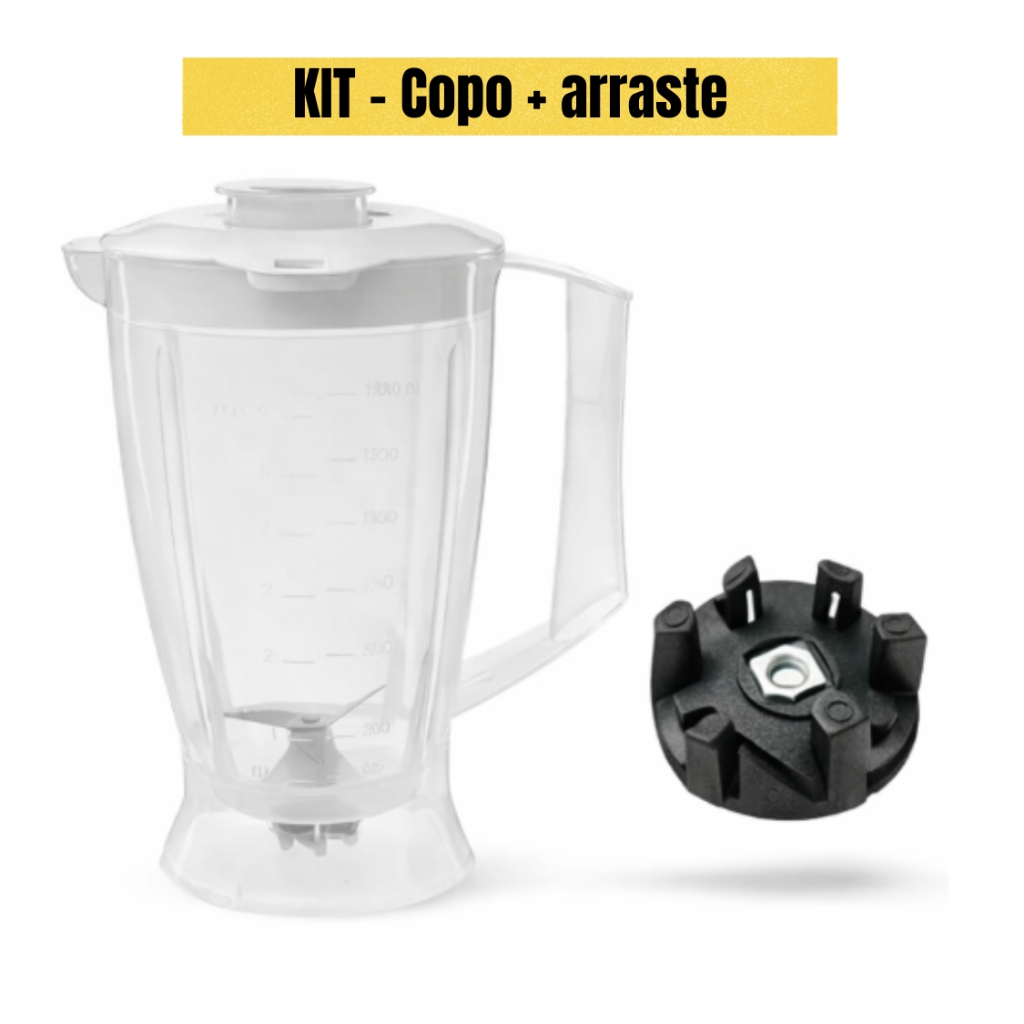 Kit Copo Liquidificador Walita RI2008 RI2009 RI2034 RI2035 1,5L + Arraste