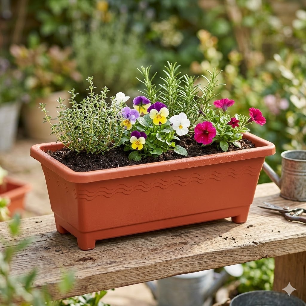 Kit 3 Vasos Floreira De Plástico 3,5 L Para Jardinagem Jardineira Horta Flor e Planta Decoratico