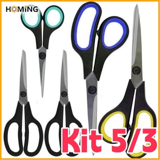 Kit 5/3 Tesoura Multiuso Afiada Aço Inoxidável Laminado Cozinha Costura em Oferta na Shopee