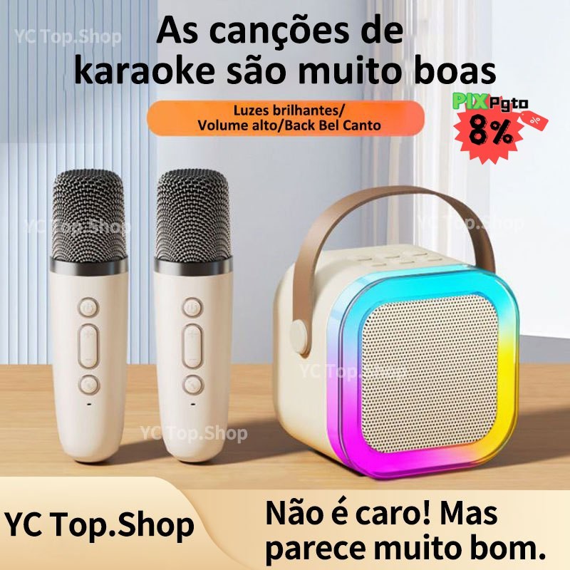 K12 Alto-falante Bluetooth Múltiplas Cores 1/2 Microfone Karaokê Diversão para Toda a Família em Oferta na Shopee