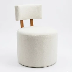 Poltrona Liz Luxuosa Tecido Boucle Bucle Off Estrutura em Madeira Maciça Resistente Ideal Sala Estar Recepção - AV