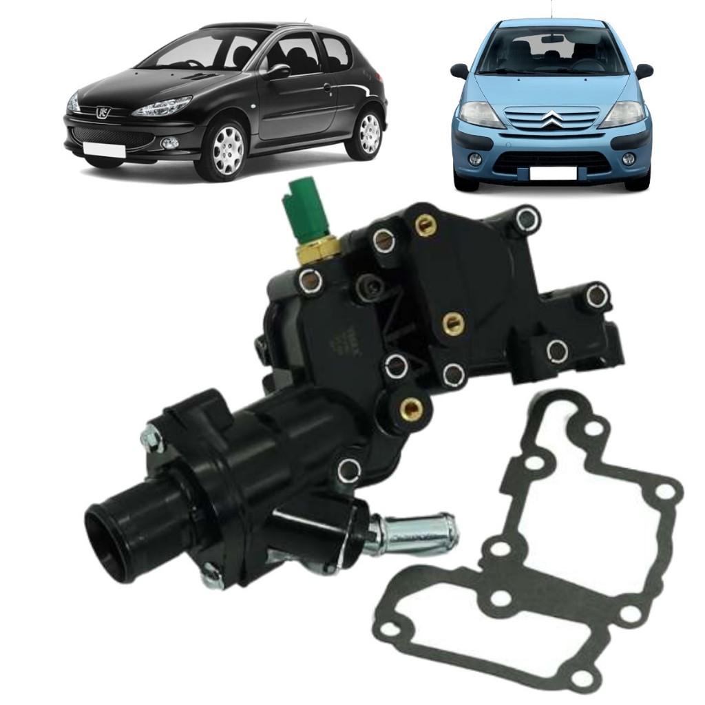 Carcaça Com Válvula Termostática E Sensor Temperatura 206 207 C3 1.4 Flex
