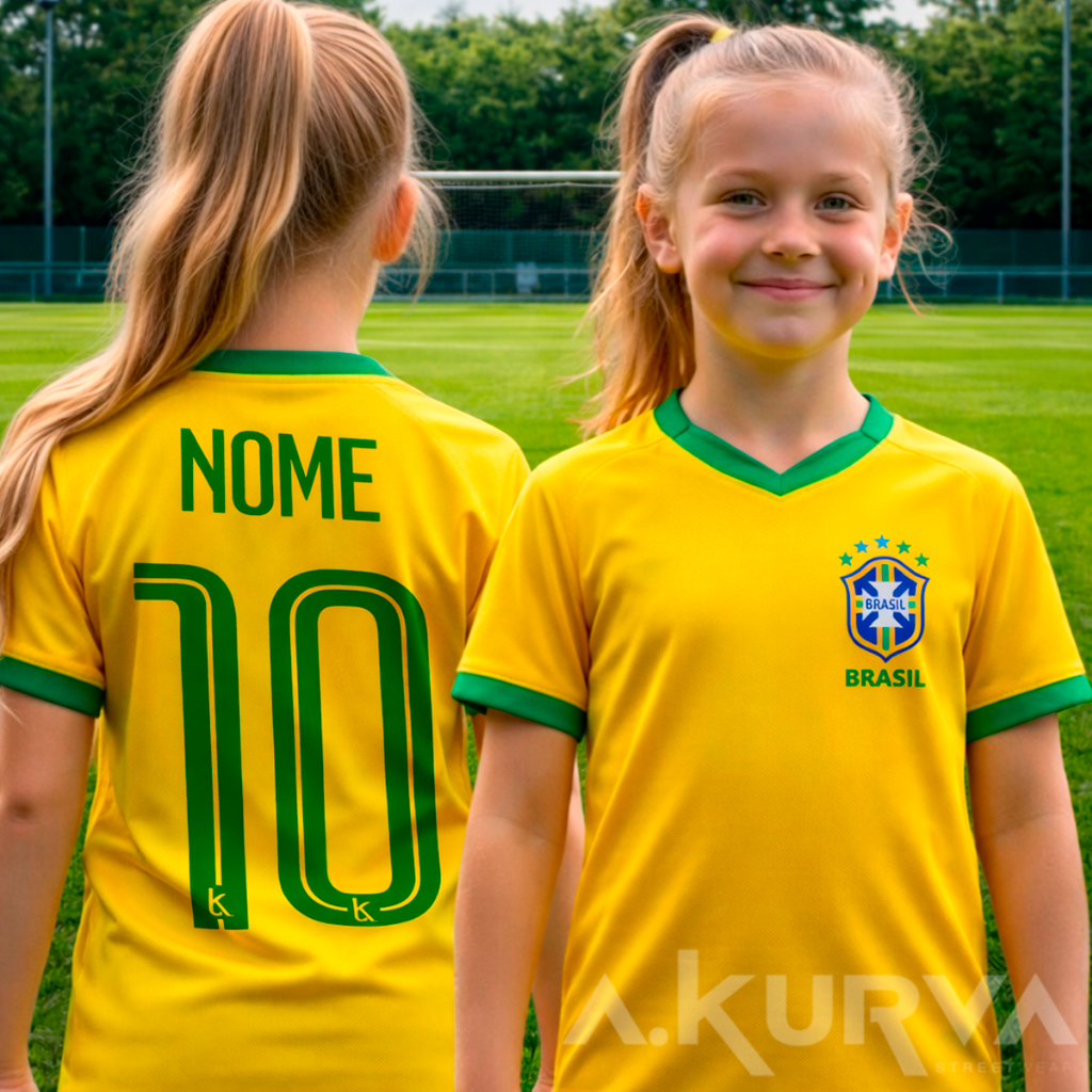 Camiseta Amarelinha Perssonalizada Com Seu Nome E Numero Nas Costas em Oferta na Shopee