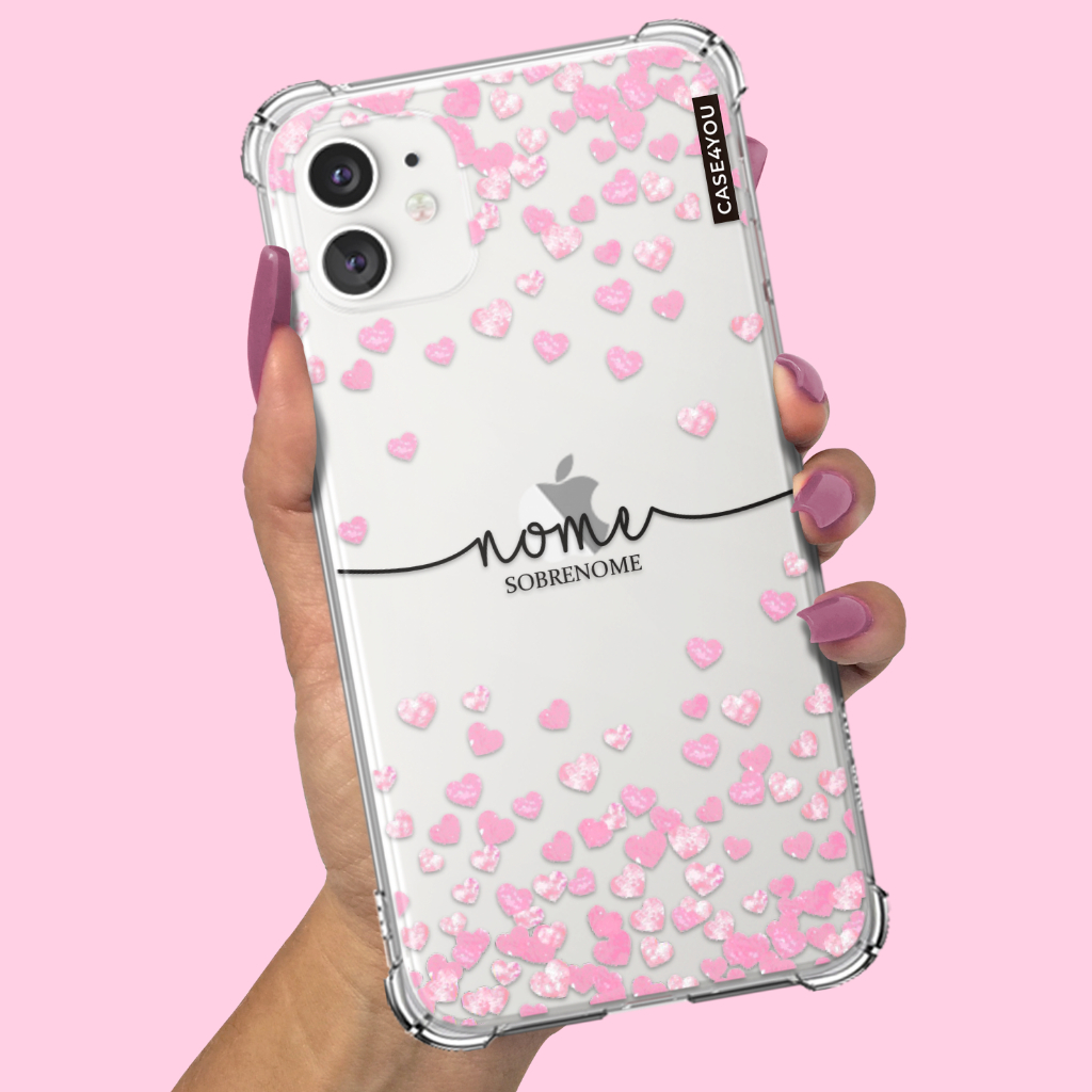 Capa Capinha Para Samsung Galaxy A10 A10s A11 A12 A13 A14 A15 A16 A17 Anti-impacto Personalizada Corações 5