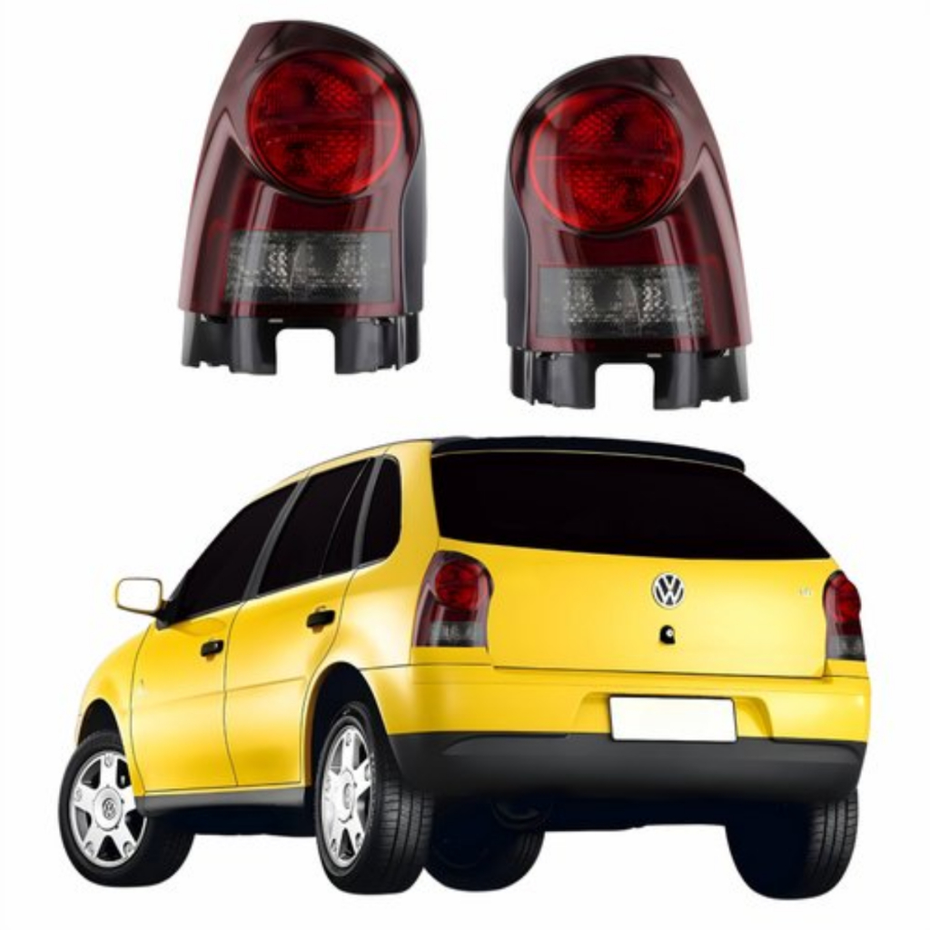 Lanterna Traseira Gol G4 2006 a 2011 Fumê Carcaça Preta Lado Direito/Esquerdo