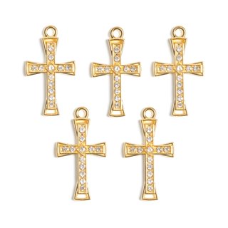 Pingente De Cruz Com Strass - 20 Peças  Dourado/Níquel em Oferta na Shopee