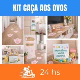 Kit Caça aos Ovos Páscoa Infantil Completo 52 Pegadas + 23 Placas e Pistas Decoração Festa em Oferta na Shopee