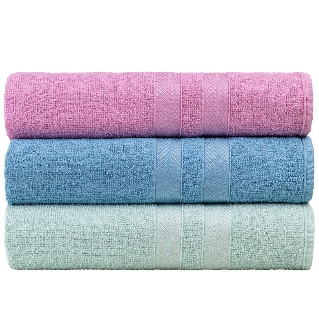 Kit Com 3 Toalhas de Banho 100% Algodão Enxuta Caricinha - Banho Conforto PROMOÇÃO