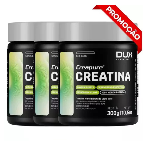 Creatina DUX 300g - 100% Pura com SELO CREAPURE Reconhecido
