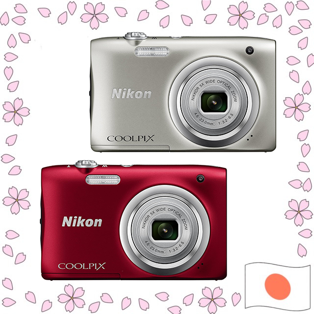 Nikon COOLPIX A100 Câmera Digital 20.1MP Zoom Óptico 5x Vermelha / Prata Usado【Enviado diretamente do Japão】