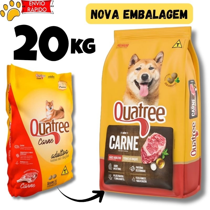 Ração Quatree Carne Premium Cães Adultos 20kg