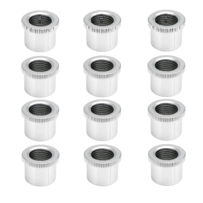 Pacote Com 25, 50 Ou 100 Unidades Preme Aperta Canopla 18mm ABS Cromado Para Registros DECA