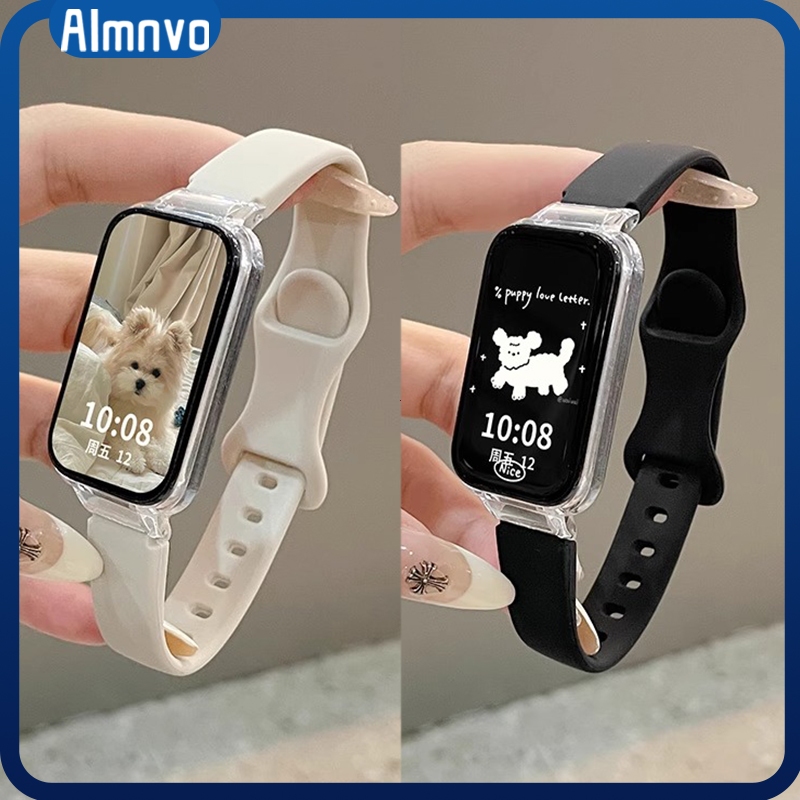 Capa Capinha Transparente De Pulseira Silicone Para Relógio Smartwatch Xiaomi Mi Band 9 Active/8 Active/Redmi Band 3/2