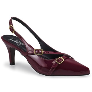 Scarpin Feminino Slingback Salto Fino Médio Com Tiras E Fivelas Bico Fino Elegante 10000 em Oferta na Shopee