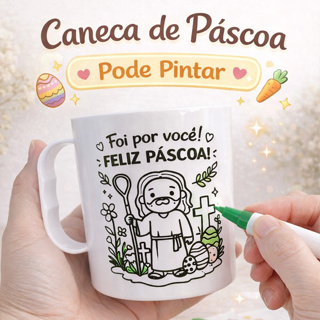 KIT COM ATÉ 50 CANECAS 400ML PLÁSICO PÁSCOA CRISTÃ P/ PINTAR/COLORIR, PRESENTE, CHOCOLATE, LEMBRANÇA em Oferta na Shopee