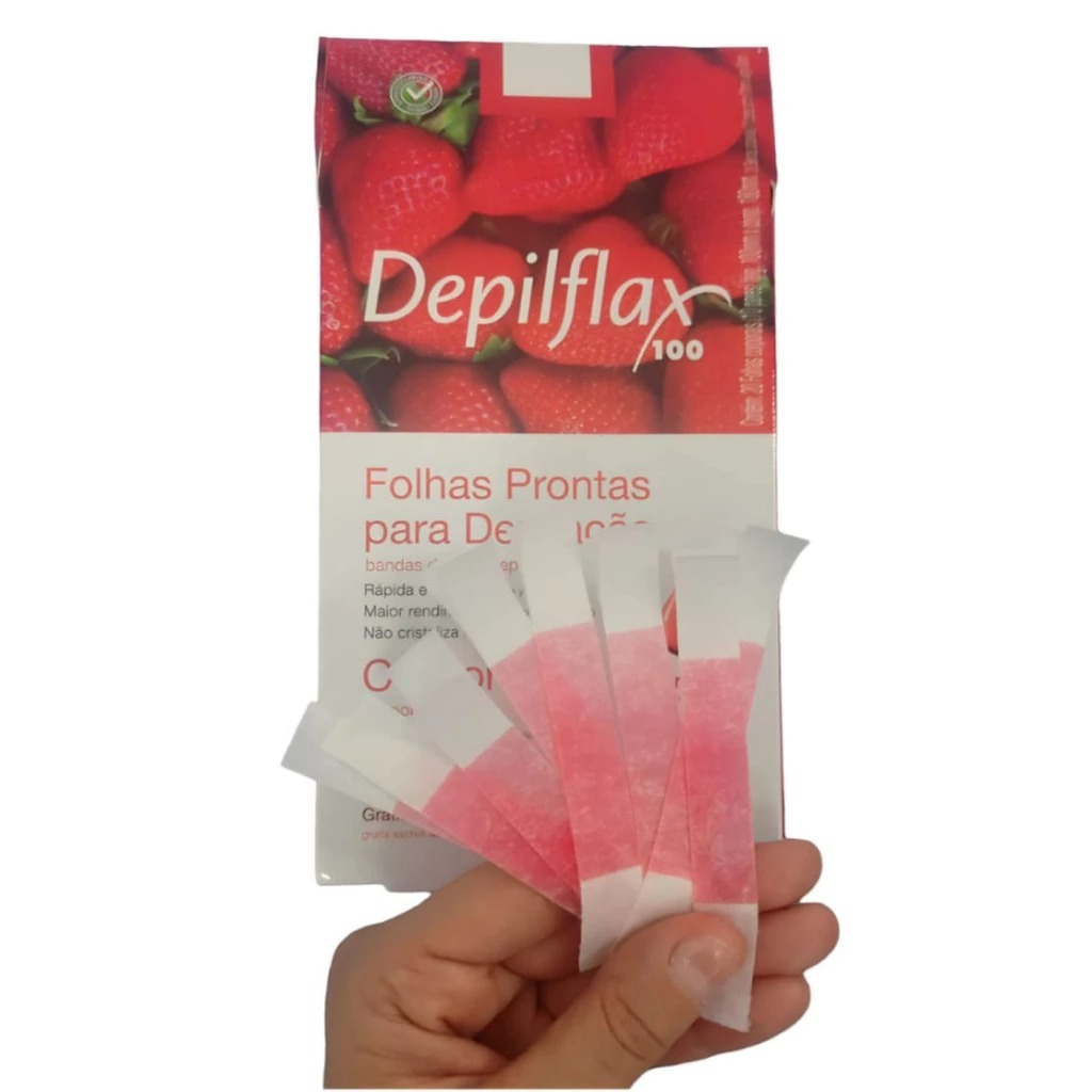 20 Tiras Original Depilflax Cera Para Sobrancelhas Facial Morango Hortela Mel Babosa Tutti Frutti