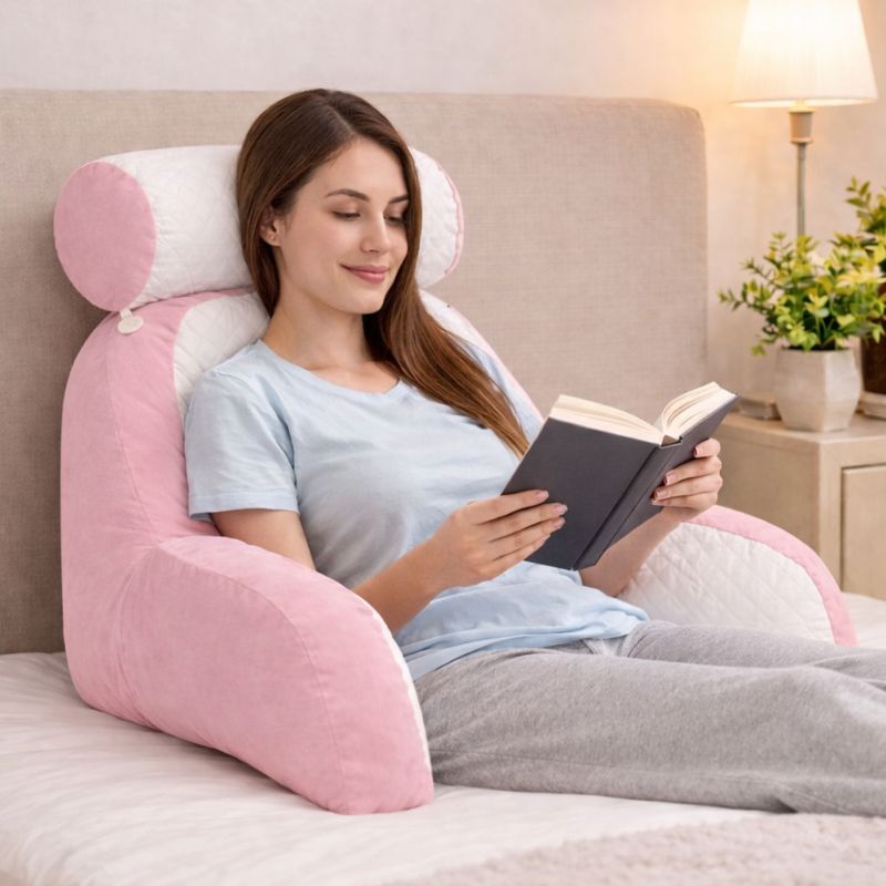 Almofada Ergonômica Encosto para Cama Luxo Cores Diversas