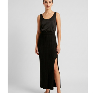 Saia Longa Com Fenda Frontal Inverno Elegante Casual em Oferta na Shopee