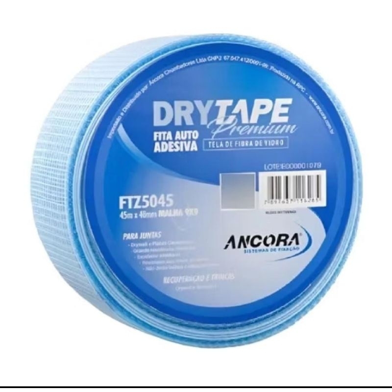 Fita Telada Waltape 100m X 48mm Drywall Fibra De Vidro Autoadesiva Azul em Oferta na Shopee