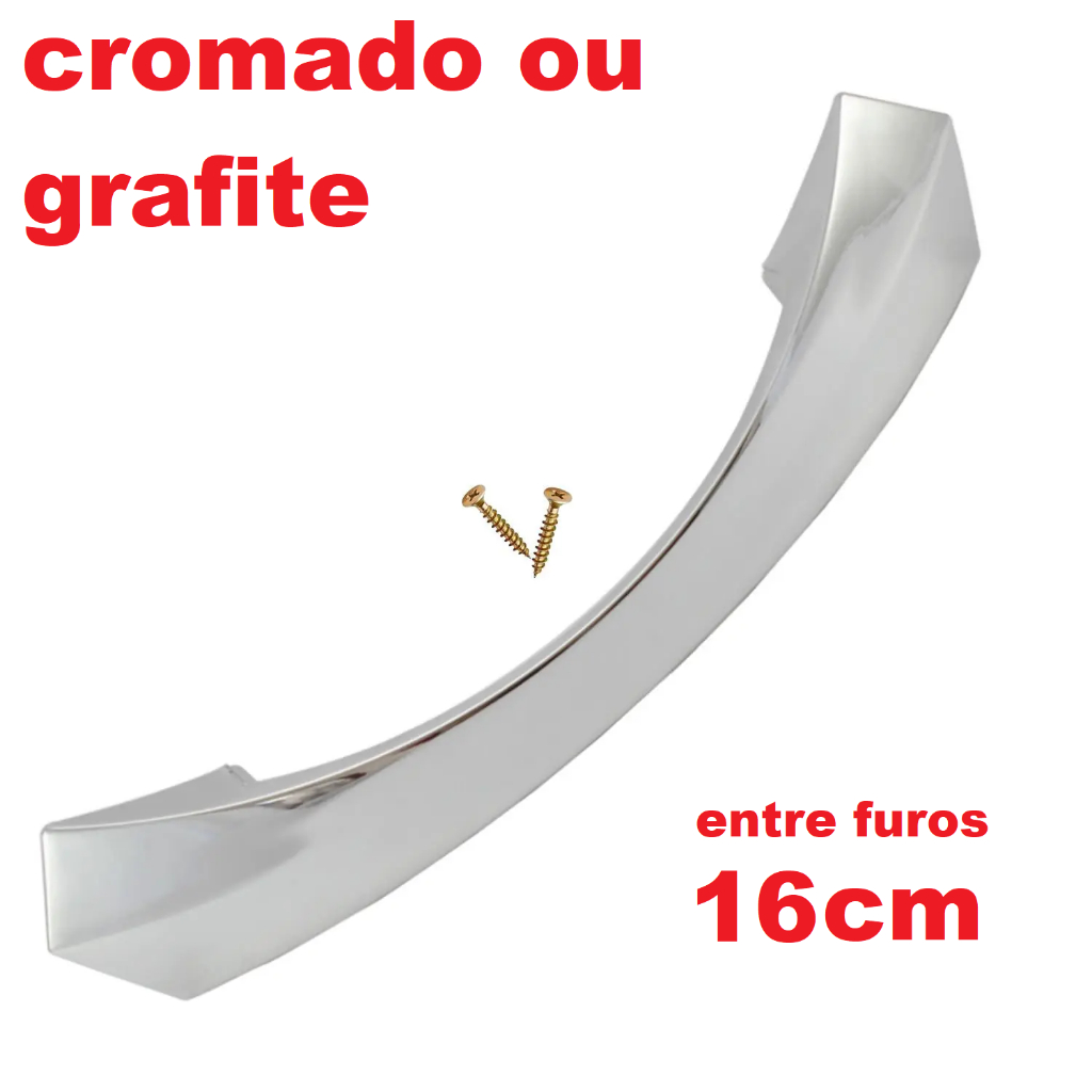 (ITATIAIA) Puxador original Itatiaia 16cm furo a furo premium de alta qualidade Pintura cromado/grafite em Oferta na Shopee