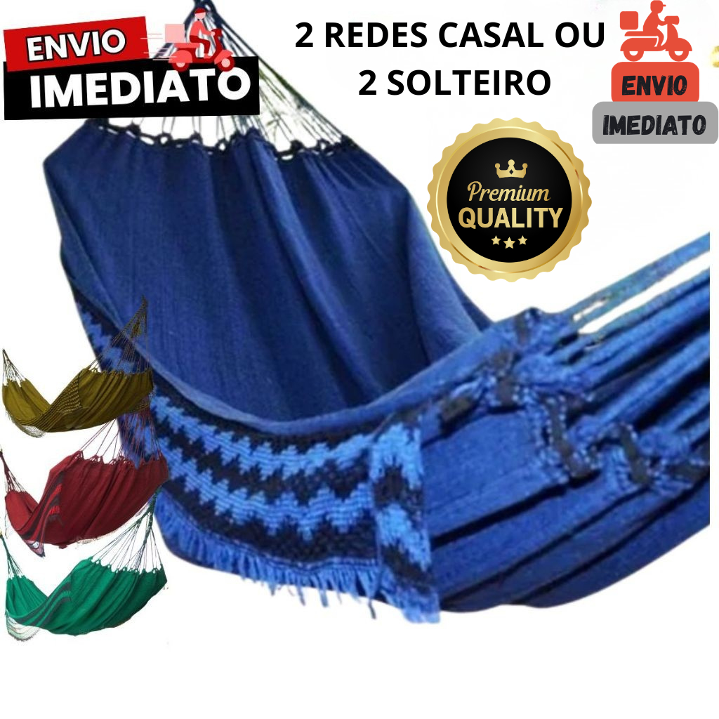 2 Rede Casal ou 2 solteiro Rede Descanso Dormir Casal Resistente Grande Algodão Artesanal Premium em Oferta na Shopee