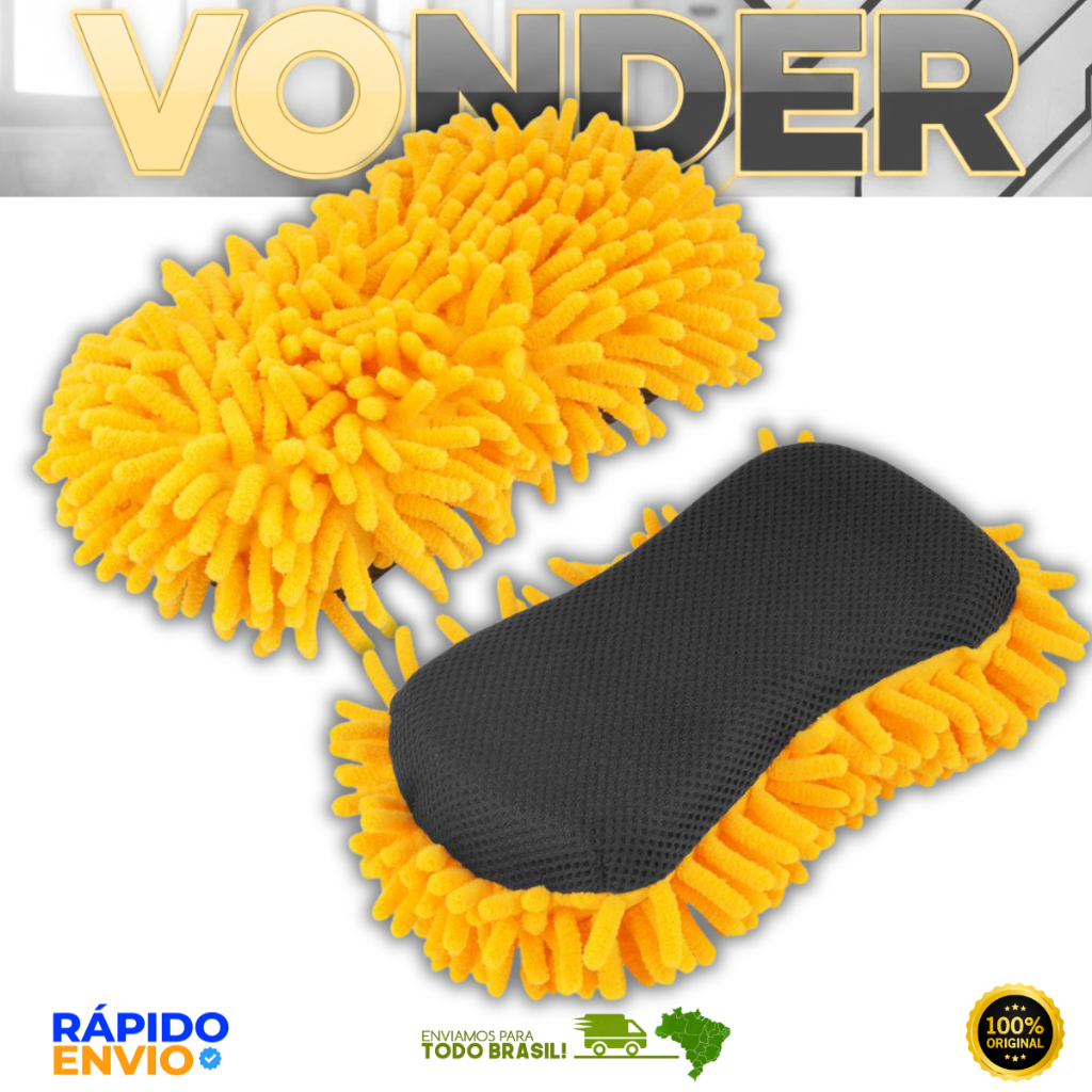 Esponja Microfibra Dupla Face Automotiva Vonder Multiuso Carro Moto Bicicleta Caminhão Top