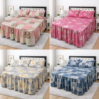 Kit Jogo de Cama Colcha Requinte Casal Padrão Cama Box 3 Peças