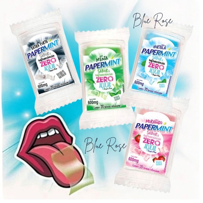 Kit 4 Caixinhas PAPERMINT Lâminas Refrescantes Hálito Fresco Zero Açúcar