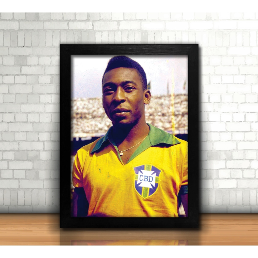 Quadro Decorativo Craques do Futebol Brasil | Moldura com Vidro