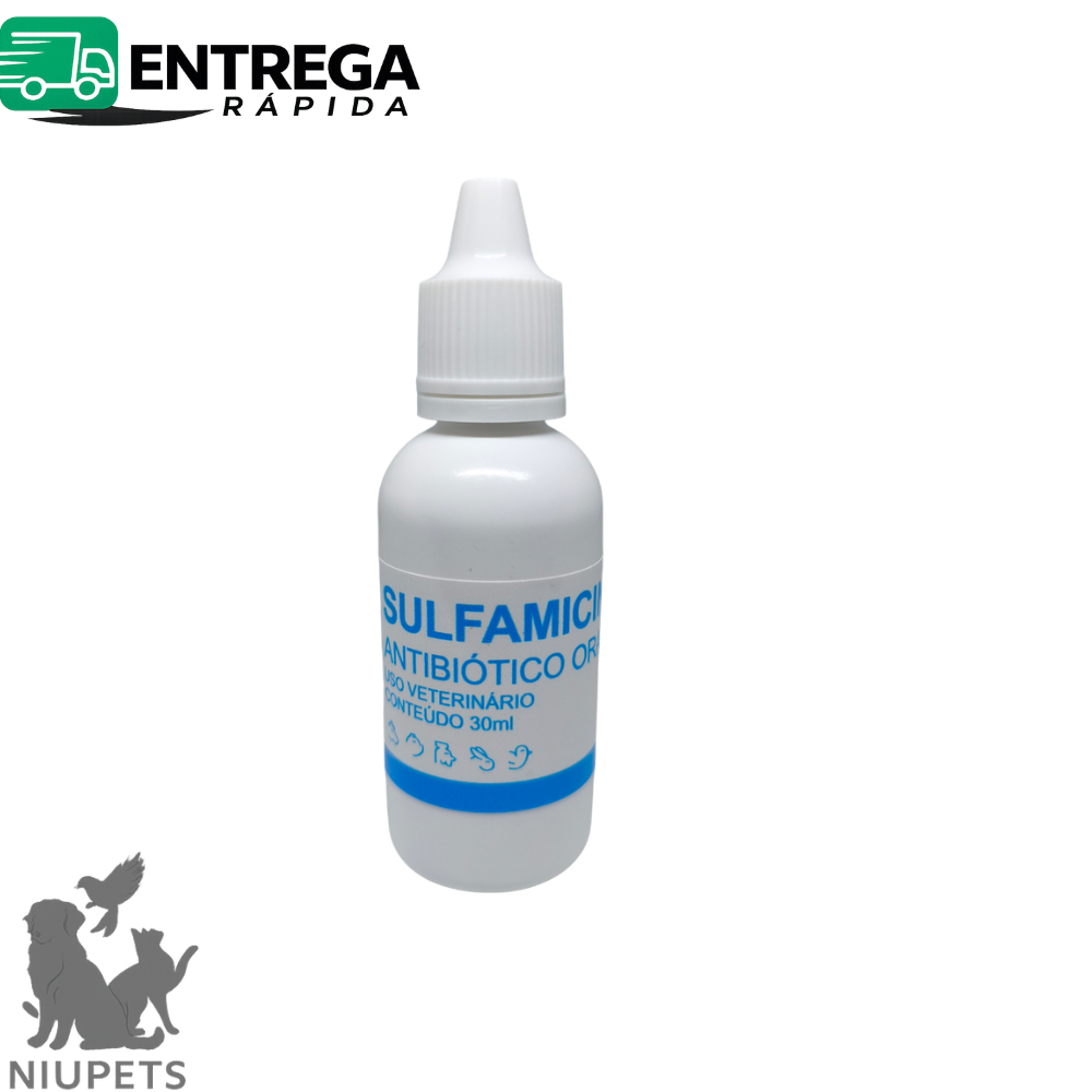 Sulfamicina Ibasa Antibiótico Tratamento para Coccidiose Coriza e Cólera Aviária Das Aves e pássaros 30ML em Oferta na Shopee