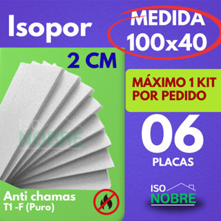 06 placas Isopor Antichama EPS 2cm (20x400x1000) para Construção Civil | Placa Térmica para Forro, Parede e antitérmica em Oferta na Shopee