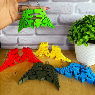 Chaveiro T-Rex Dinossauro Com Coração Articulado (O par Kit com 2)