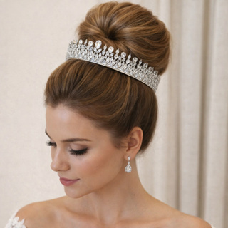 Tiara Porta Coque Coroa Noiva Gota Zircônia Premium Para Penteado Cabelo Noiva Casamento Festa Fina em Oferta na Shopee
