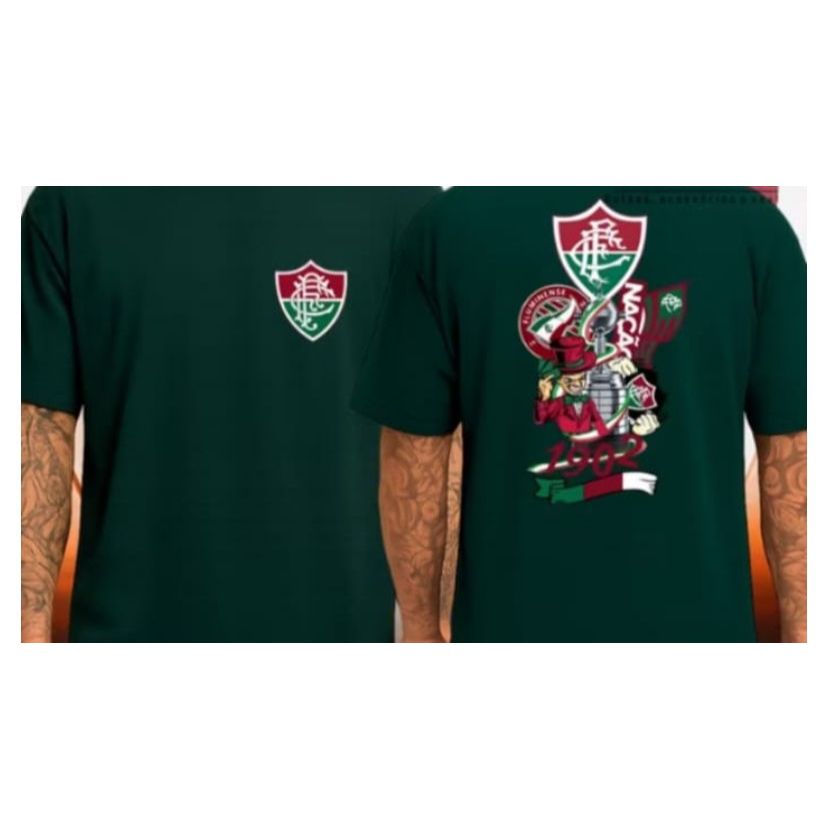 Camisa Masculina fluminense Torcedor Camiseta Time Verdão Futebol Esportiva Gola Redonda Algodão