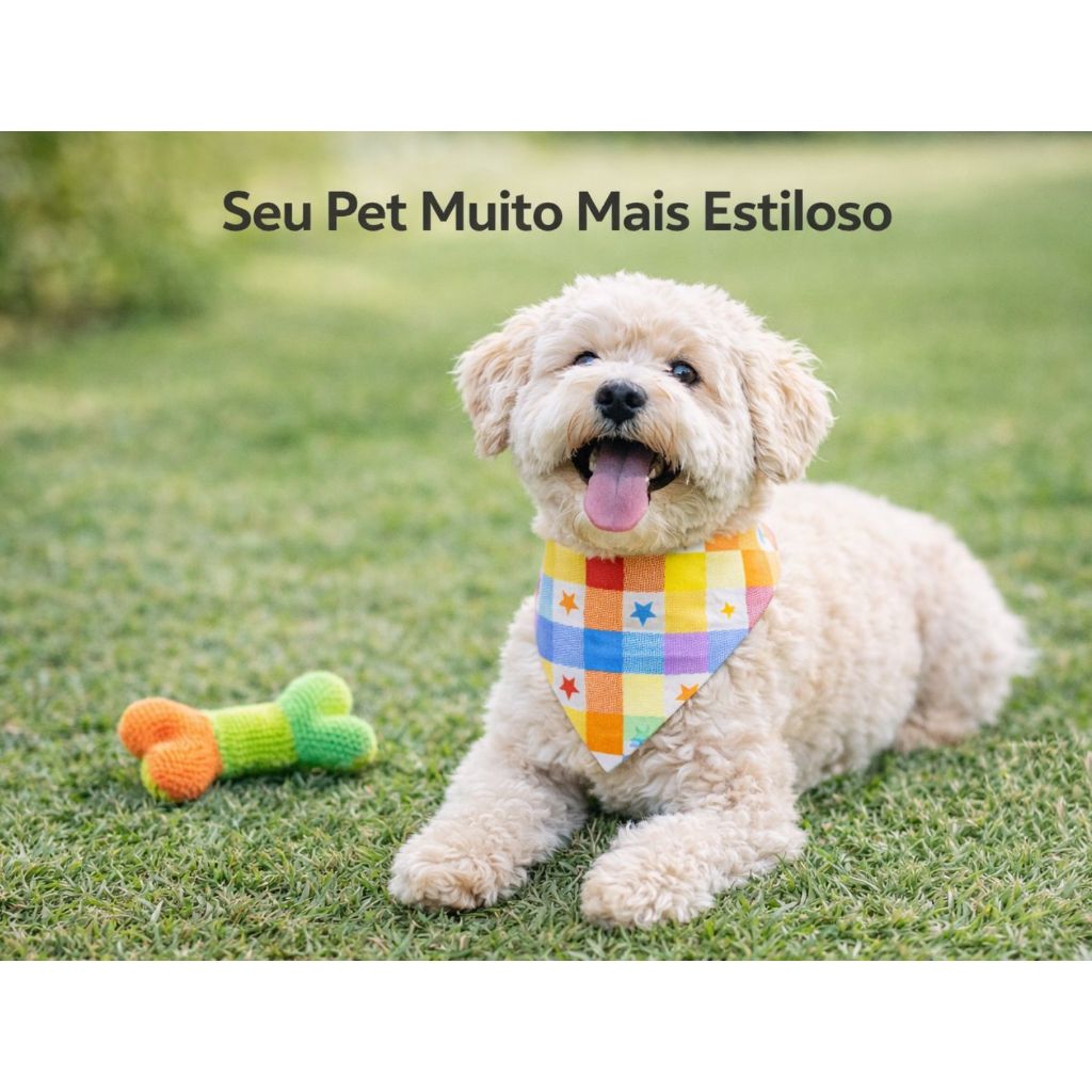 100 Bandana Pet Estampada Estilo Moda Acessório Cachorro