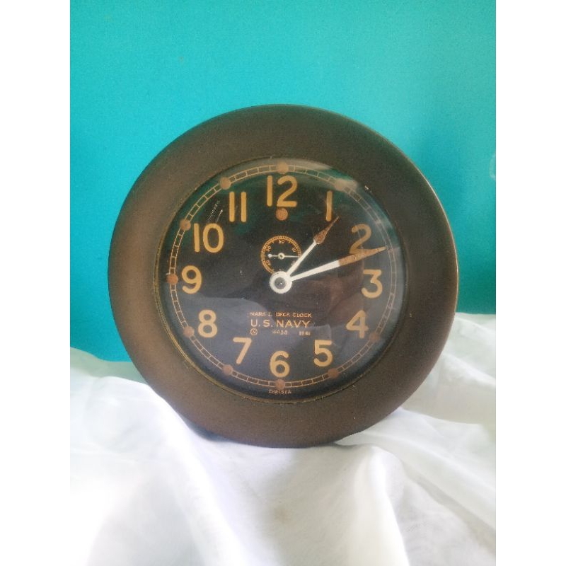 EUA, Segunda Guerra Mundial - 1941, Relógio de convés Mark I, Marinha dos EUA, fabricado pela Chelsea Clock Company