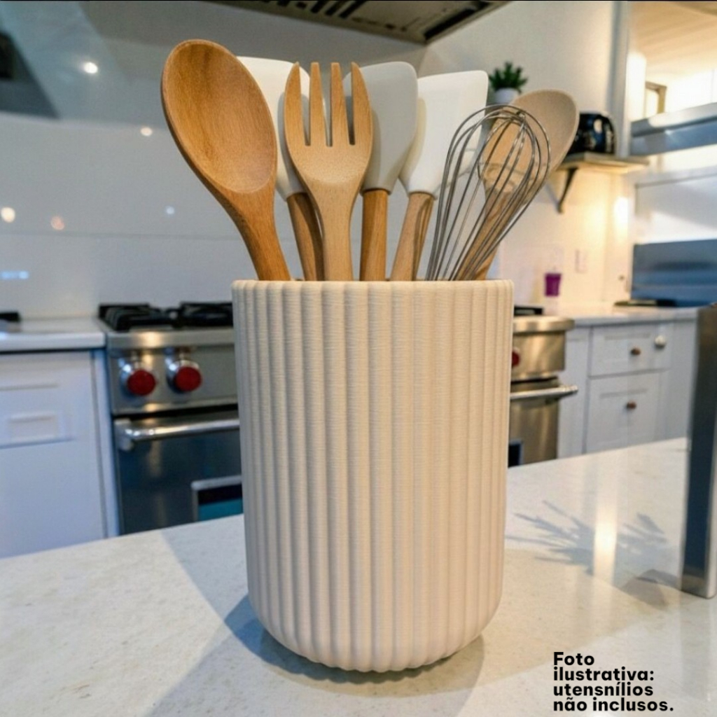 Organizador suporte porta utensílios de cozinha de talheres garfos espátulas multiuso bancada em Oferta na Shopee