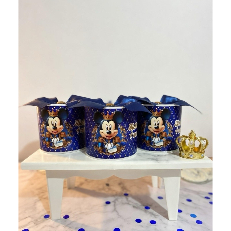 Kit Tubolatas 5x6 personalizadas Mickey Realeza/ Lembrancinha maternidade/ batizado/ aniversário /chá de bb