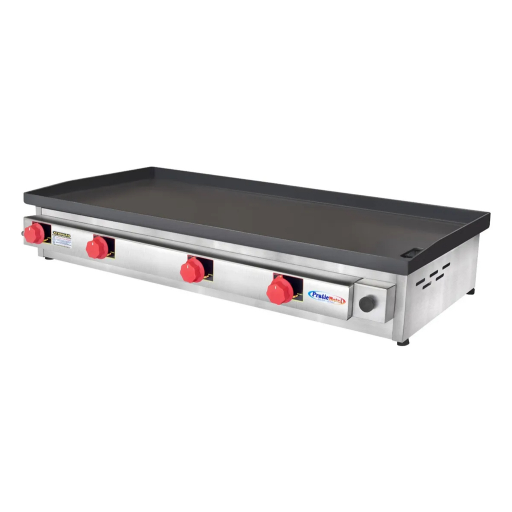 Chapeira Chapa Industrial Profissional Pratic Metal 1000x500 Inox Gás GLP 4 Queimadores