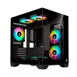 Gabinete Gamer Rise Mode Galaxy Glass M Mini Vidro Temperado USB 3.0 S/ Fan - Preto