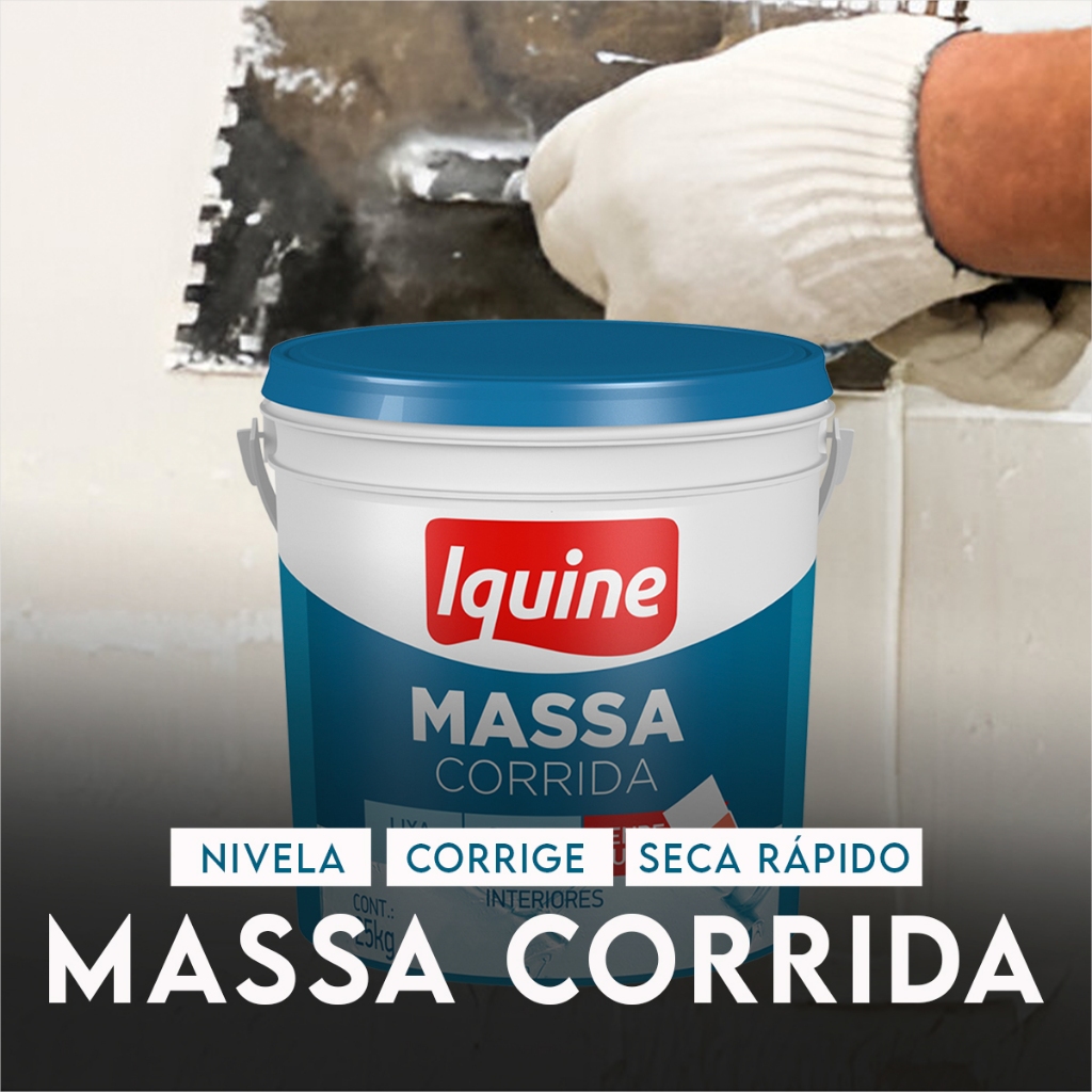 Massa Corrida Rende Mais 25kg Iquine Mass Corrida Áreas Internas Acabamento Liso e Uniforme · foto 2