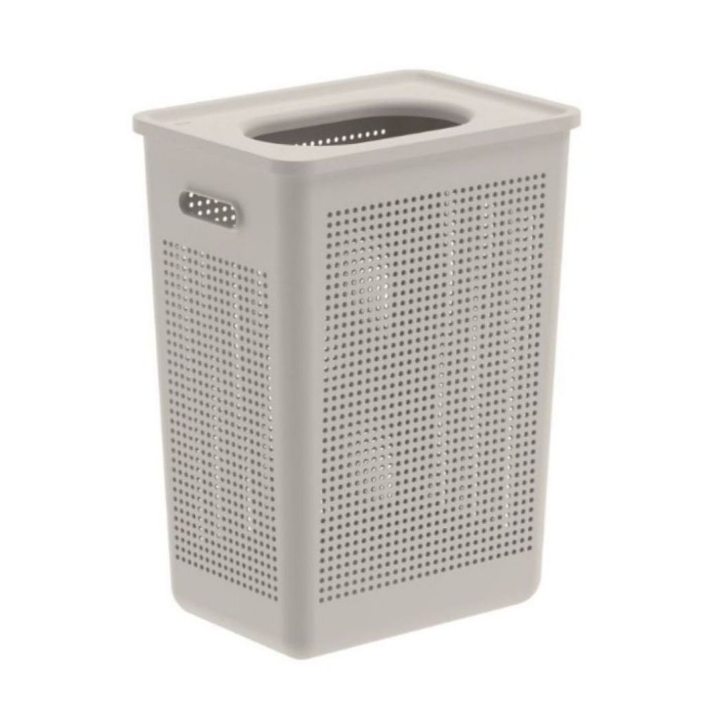 Cesto Roupa Suja Lavanderia Organizador Bege Com Tampa 38L Ou em Oferta na Shopee