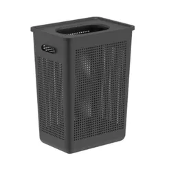 Cesto Organizador Roupa Suja Brinquedos Tampa 38L Ou Preto