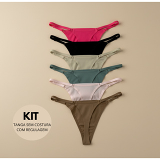 Kit Calcinha Corte A Laser Com Regulagem Tanga Sem Costura Fio Dental Poliamida Não Marca Lingerie Sexy em Oferta na Shopee