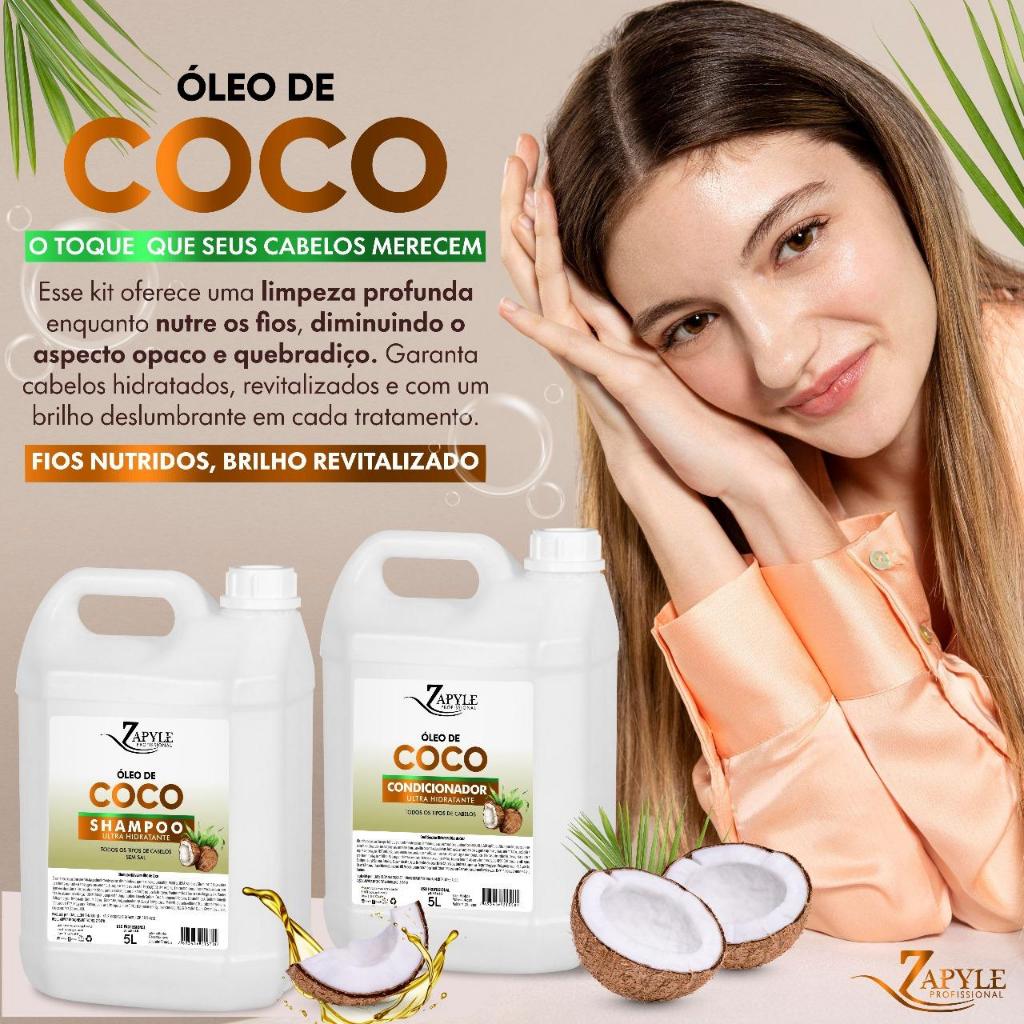 Kit Lavatorio De Oloe De Coco Zapy Shampoo, Cond, 5 Litro lavatorio de salão profissional