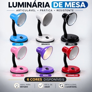 Luminária Abajur Mesa Base Flexível Dobrável Articulável Mini Pixar de Estudo para Escrivaninha Led em Oferta na Shopee