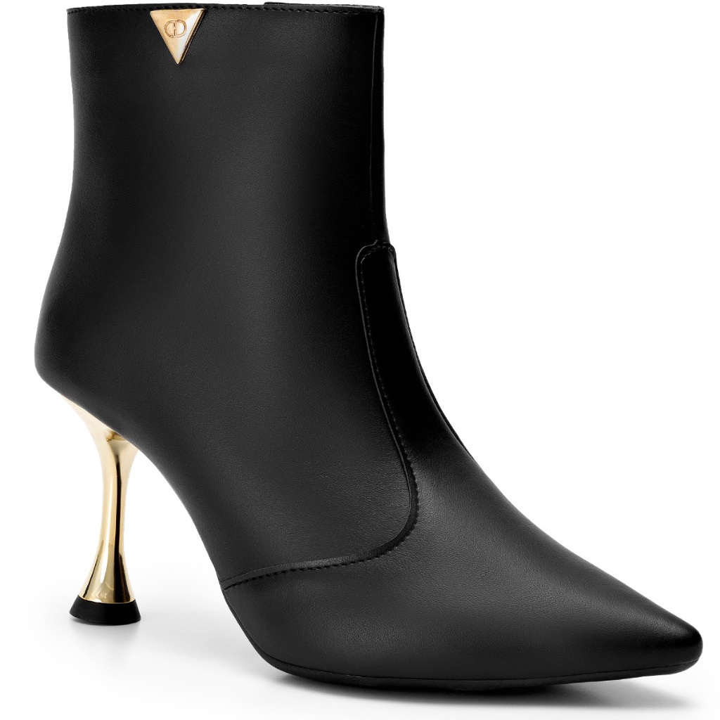 Bota Feminina Lumiss Salto Alto Fino Cano Curto Bico Fino