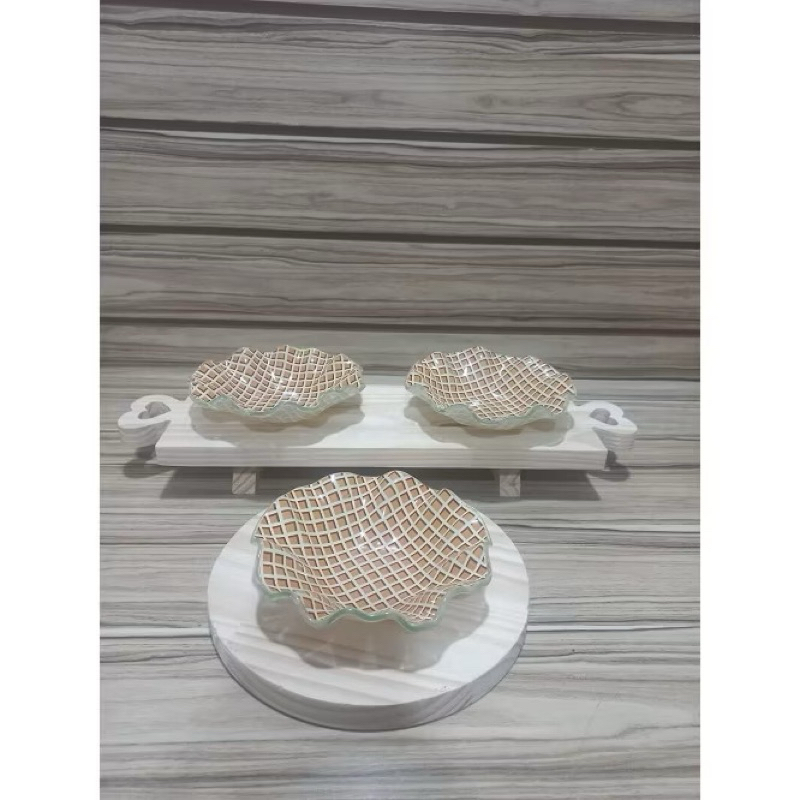 KIT COM 3 BOWL DE VIDRO TEMÁTICO CASQUINHA DE SORVETE | TAM.: 14X3CM | CASA E DECORAÇÃO | SOBREMESA | LOUÇAS | TIGELAS