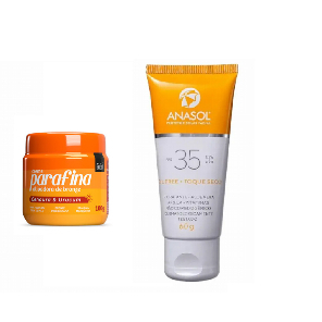 Kit Bronzeador Cenoura e Urucum e Protetor Solar FPS35 Oil Free toque seco Anasol 60g