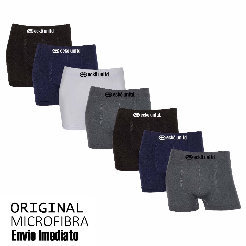 Kit 3 ou 7 cuecas boxer Ecko Original Sem Costura Microfibra